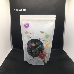 LTY White Flower Zip Bag